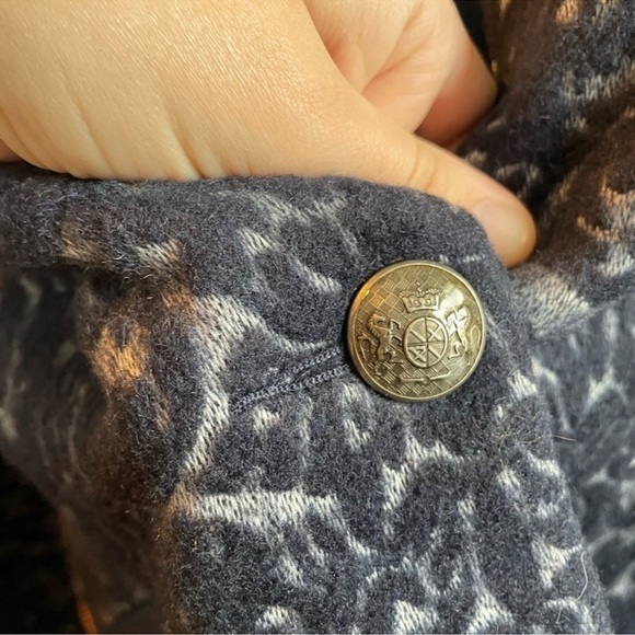 Cabi Wool Blend Jacquard Navy and Gray Jacket size 12 - Picture 12 of 16